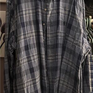 Men's Blue Plaid Shirt Ralph Lauren XXL